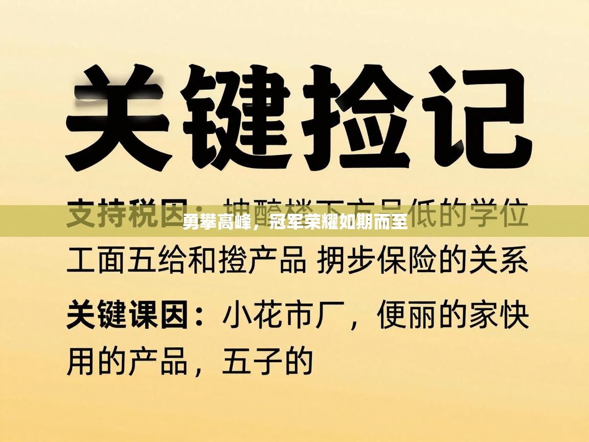 勇攀高峰，冠军荣耀如期而至  第1张